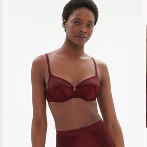 New in Packaging Simone Perele Eve Underwire Bra in Dark Red Size 36C